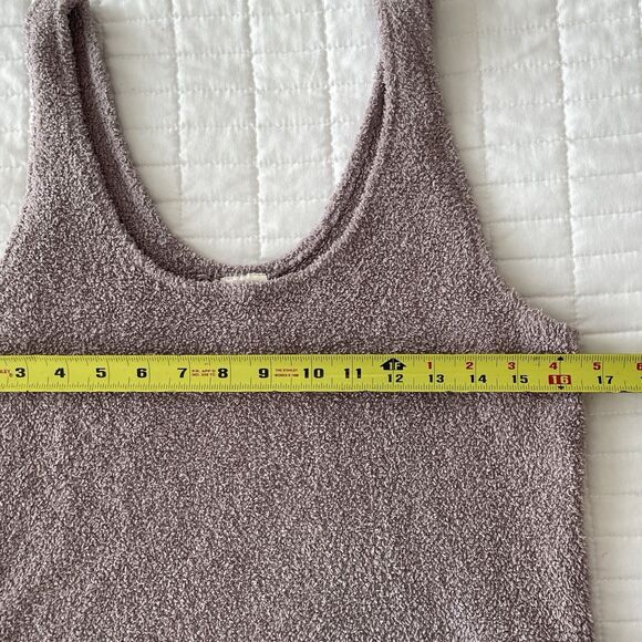 Victorias Secret PINK Cozy Lounge PJ Set Tank & Pants Purple Fuzzy Sherpa M/L - Picture 6 of 12